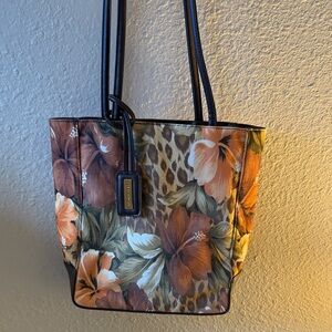 Bueno Floral and Animal Print Tote with Black Straps